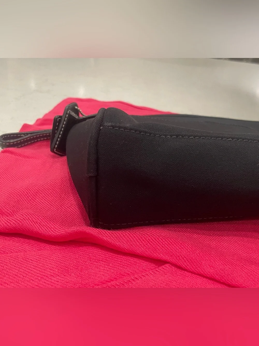 Coach Black Nylon Leather Trim Travel Cosmetic Case Toiletry Bag